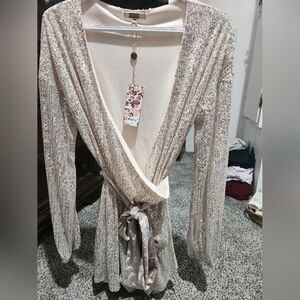 Sequin Wrap Dress